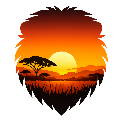 Nature & Outdoors - Lion Head Sunset - T Shirt Design - Digital File Digital My Custom Designs 300 DPI PNG