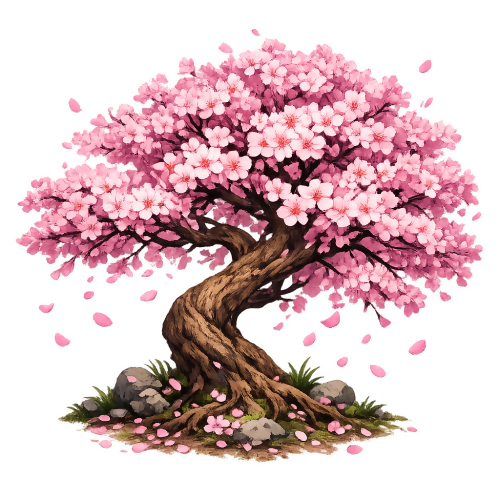 Nature & Outdoors - Sakura Tree - T Shirt Design - Digital File Cup My Custom Designs 300 DPI PNG