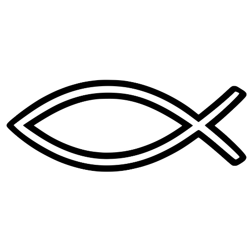 Fish Ichthys Symbol - Vector Graphics - Digital File