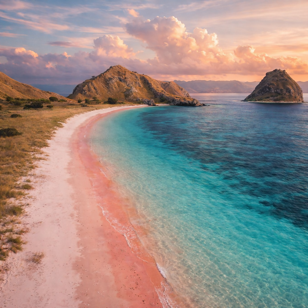 Pink Beach - Komodo Islands Indonesia - Asia - Rendered - Digital File Digital My Custom Designs PDF