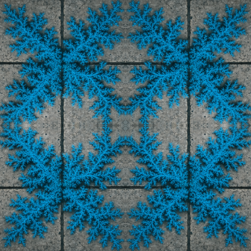 Industrial and Urban - Concrete Slabs With Electric Blue Moss Fractals - Pattern - Digital File Digital My Custom Designs PDF