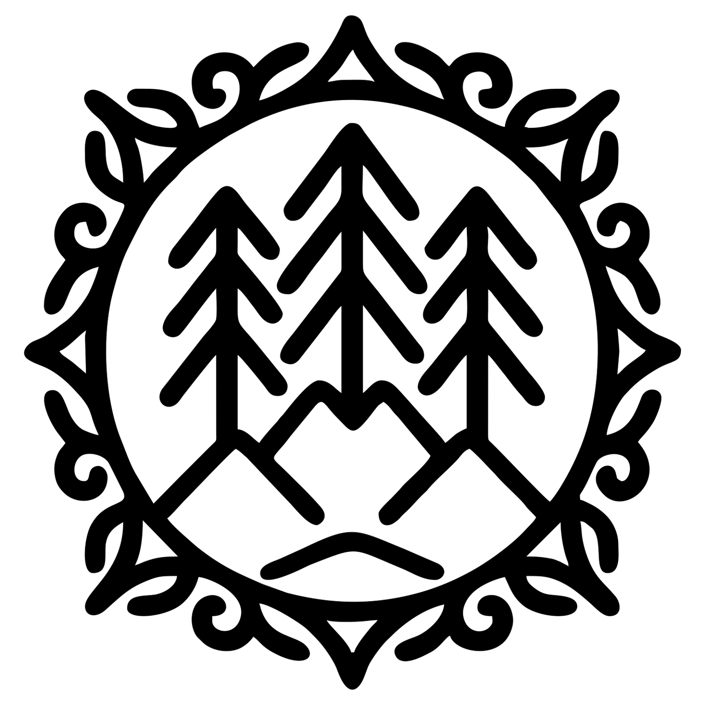 Forest Mandala Sketch - Digital File - XCS Friendly Tumbler My Custom Designs PNG