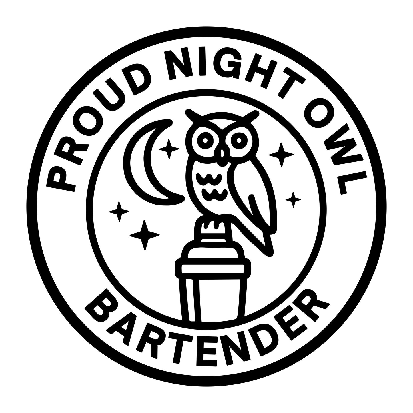 Proud Night Owl Bartender - Digital File - XCS Friendly Tumbler My Custom Designs PNG