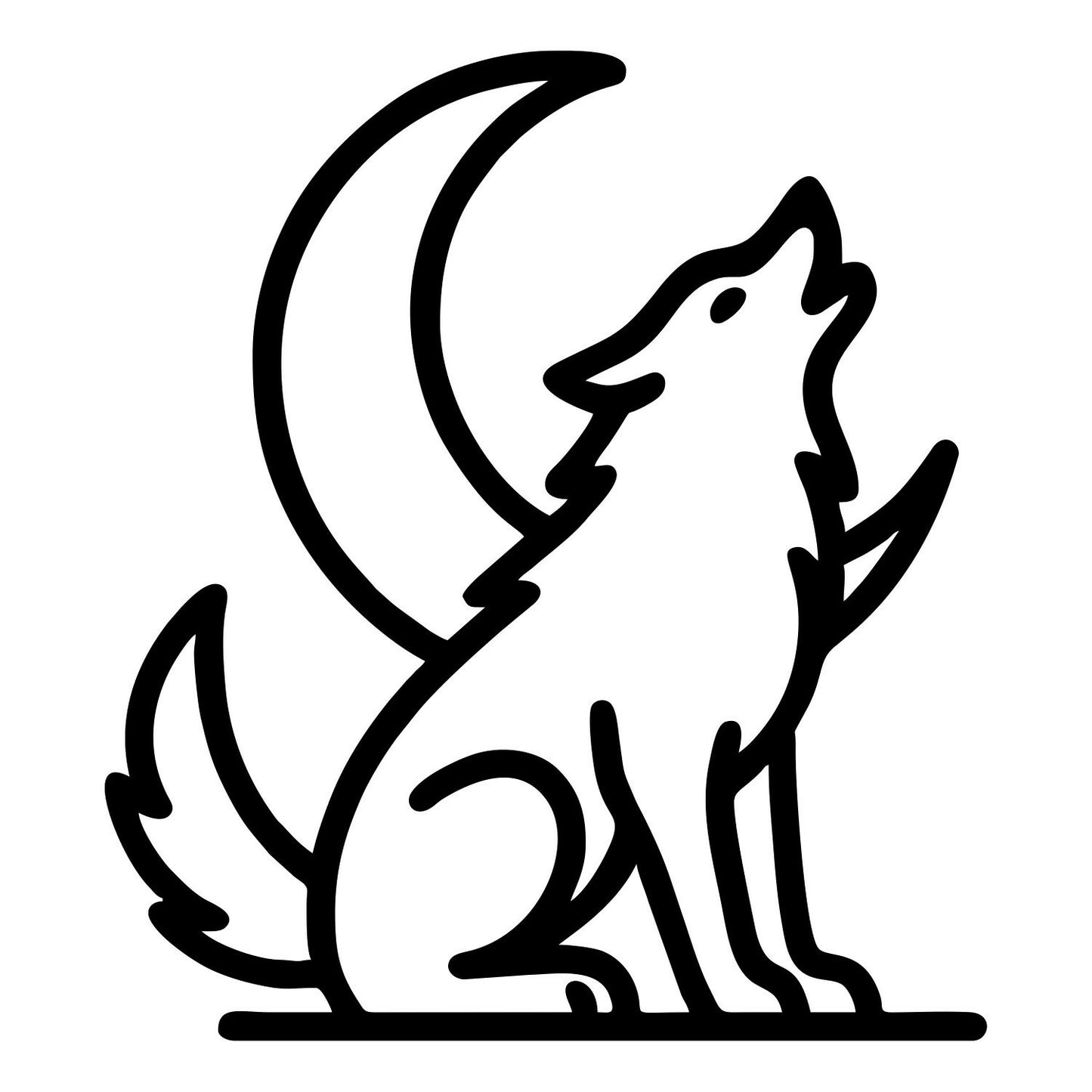 Wolf Howling at Moon - Digital File - XCS Friendly Digital My Custom Designs PNG