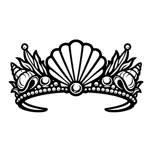 Mermaid Seashell Crown - Vector Graphics - Digital File Digital My Custom Designs PDF