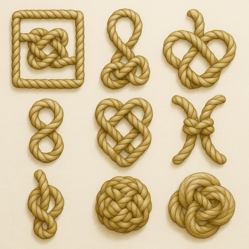 Luxury and Ornamental - Velvet Rope Knot Designs In Champagne Gold - Pattern - Digital File Digital My Custom Designs PDF