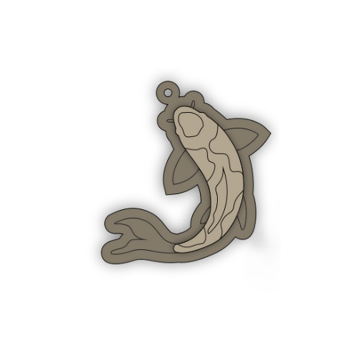 Koi Fish Keychain - Laser Friendly - Digital File Layered Designs My Custom Designs SVG