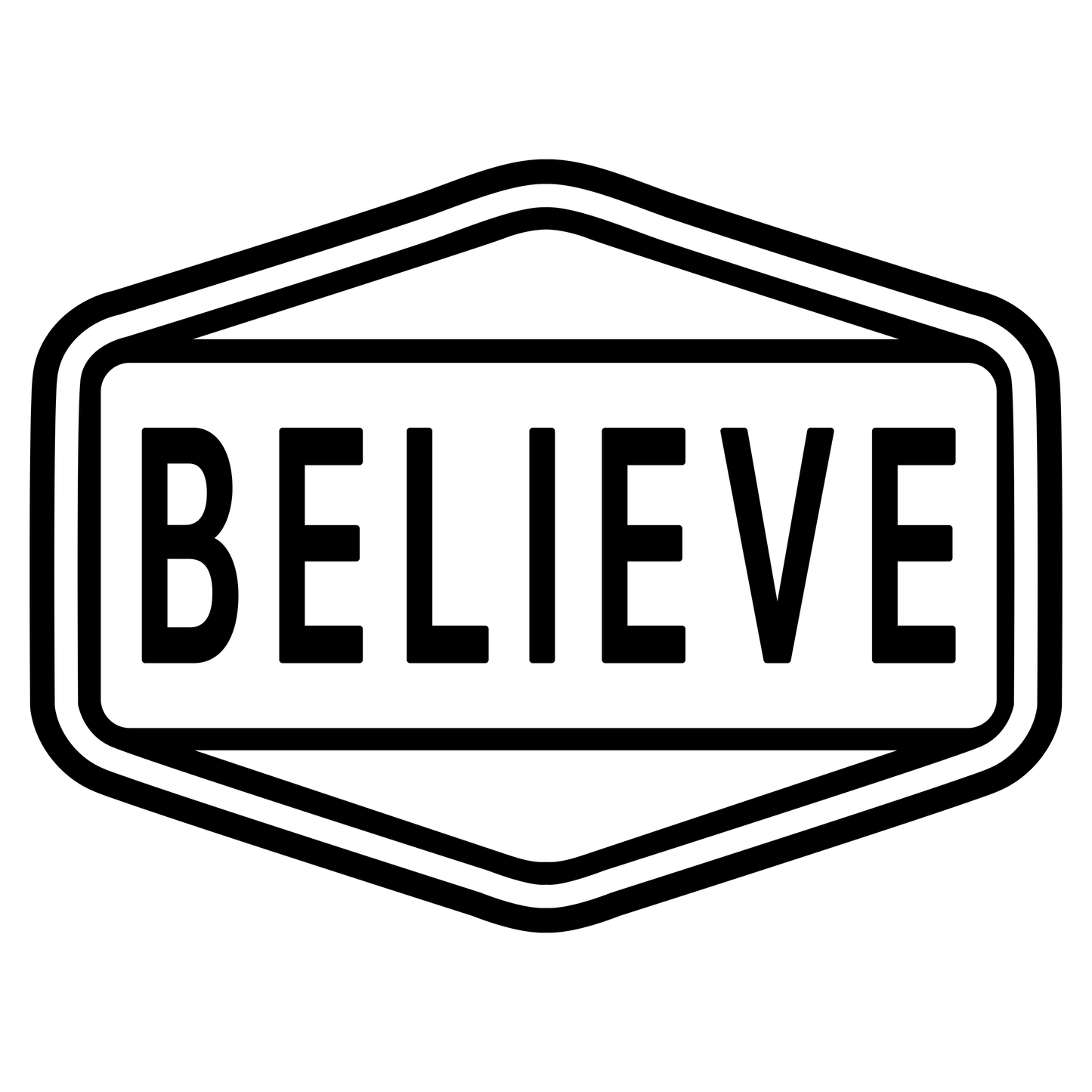 Believe Text Badge - Digital File - XCS Friendly Digital My Custom Designs PNG