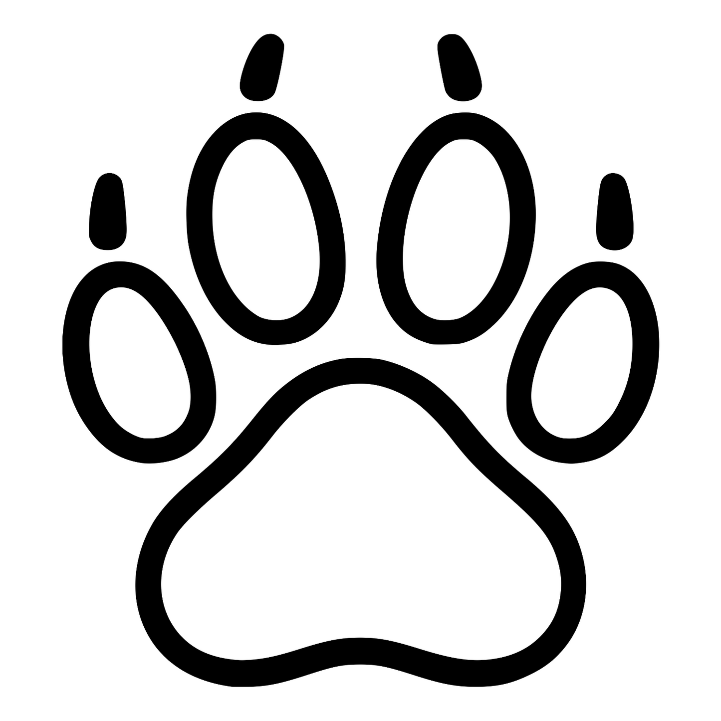 Wildlife Paw Outline - Digital File - XCS Friendly Digital My Custom Designs PNG