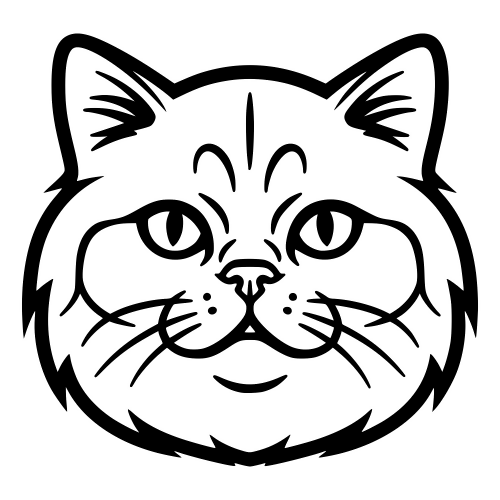 Persian Cat Outline Face - Digital File - XCS Friendly Digital My Custom Designs PDF
