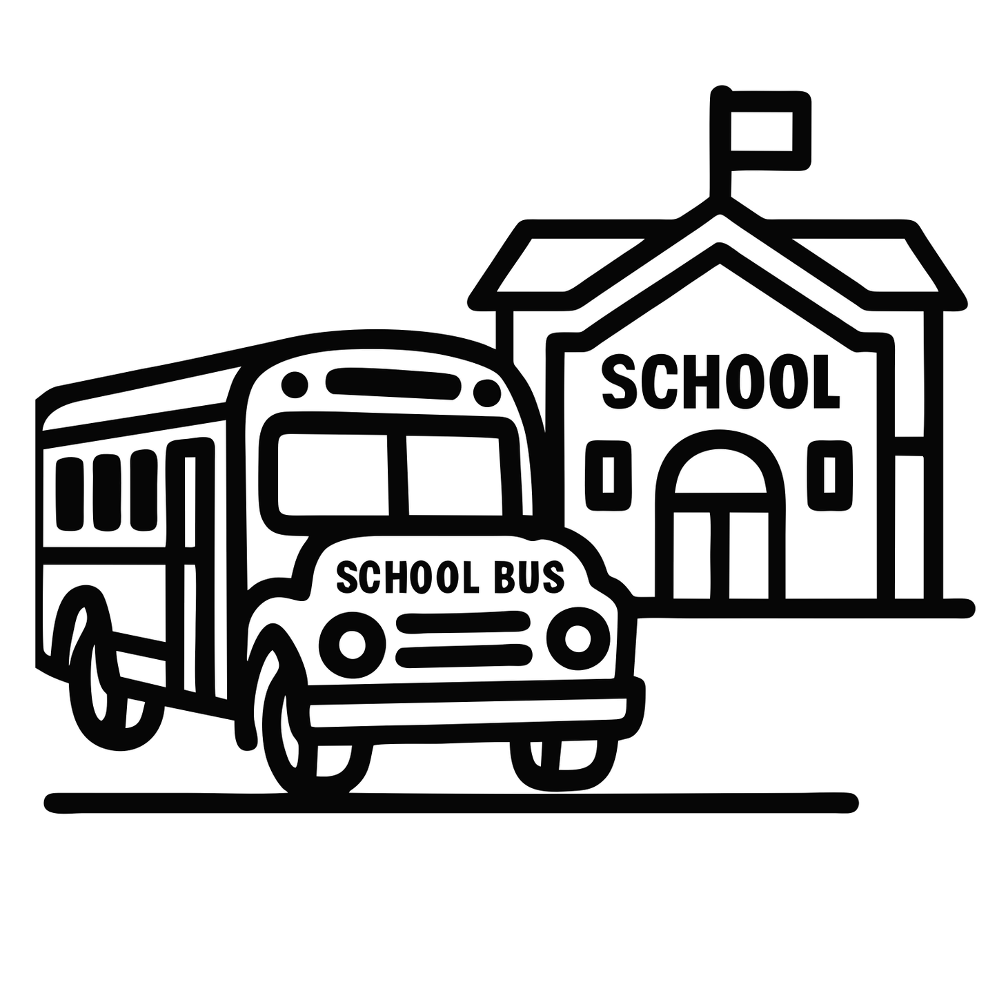 Bus Parked at School - Digital File - XCS Friendly Tumbler My Custom Designs PNG