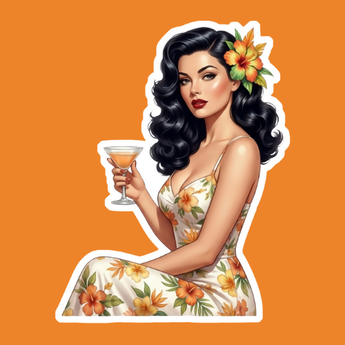 Pin Up Girl 1 - Stickers - Digital File Digital My Custom Designs PNG