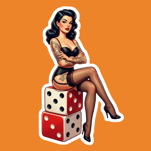 Pin Up Girl 4 - Stickers - Digital File Digital My Custom Designs PNG