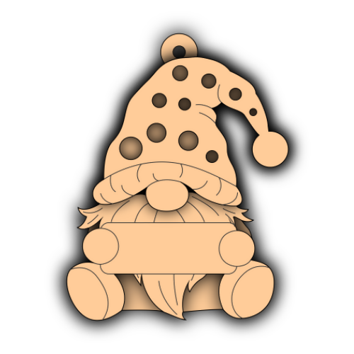 Gnome with Nameplate Ornament - Digital File Digital My Custom Designs SVG