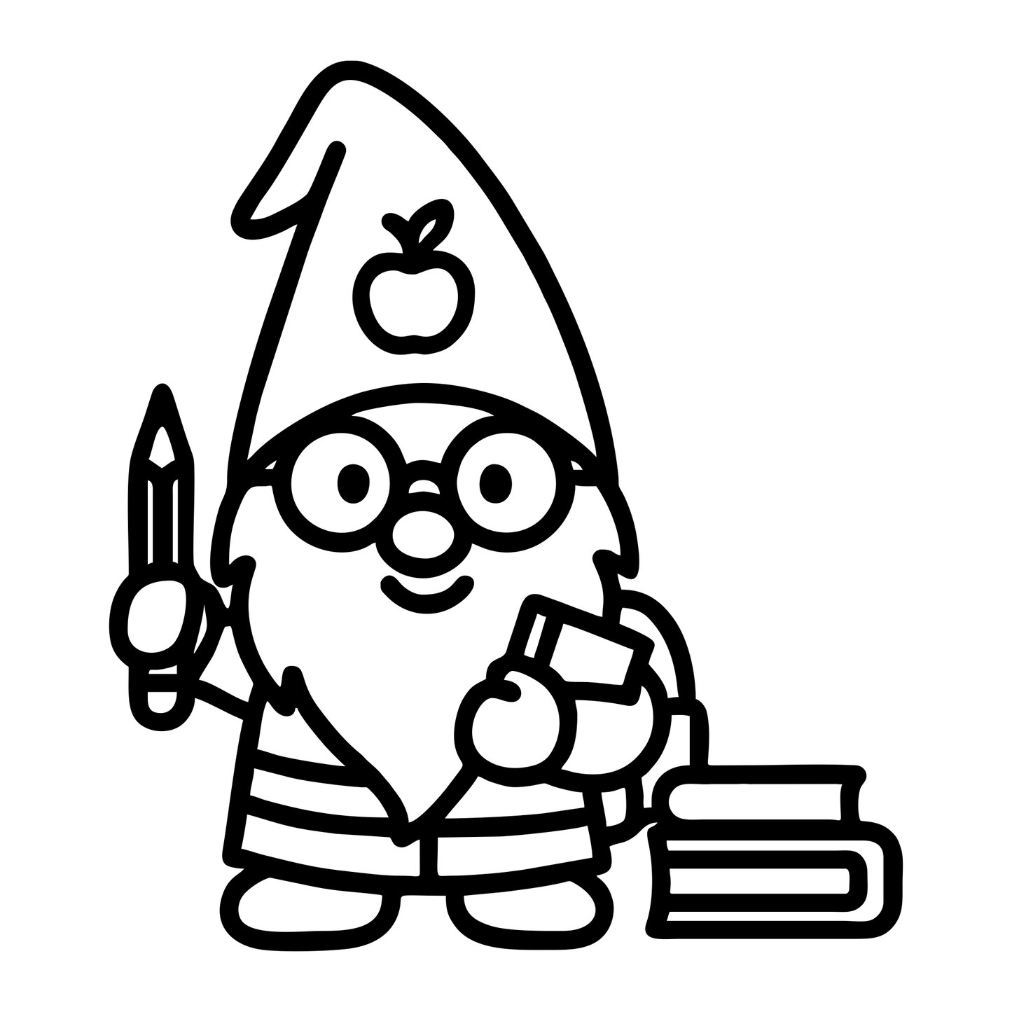 Cartoon Student Gnome - Digital File - XCS Friendly Tumbler My Custom Designs PNG