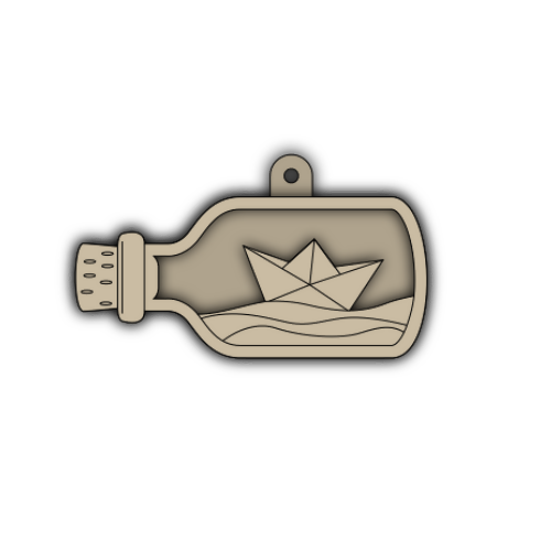 Ship in a Bottle - Laser Friendly - Digital File Layered Designs My Custom Designs SVG