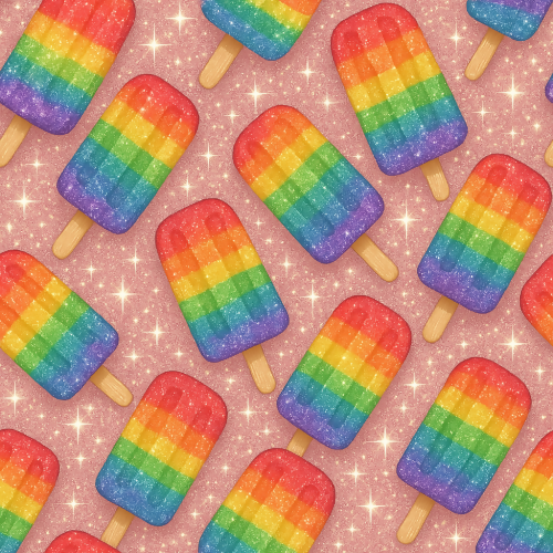 Kids and Playful - Rainbow Popsicles With Glitter Sparkles - Pattern - Digital File Digital My Custom Designs PDF