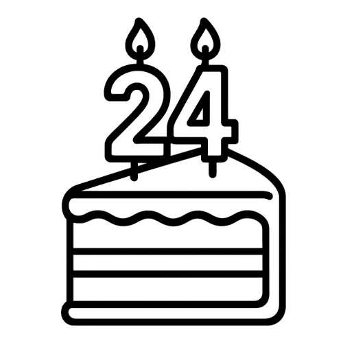 Birthday Cake Slice 24 - Digital File - XCS Friendly Tumbler My Custom Designs PNG