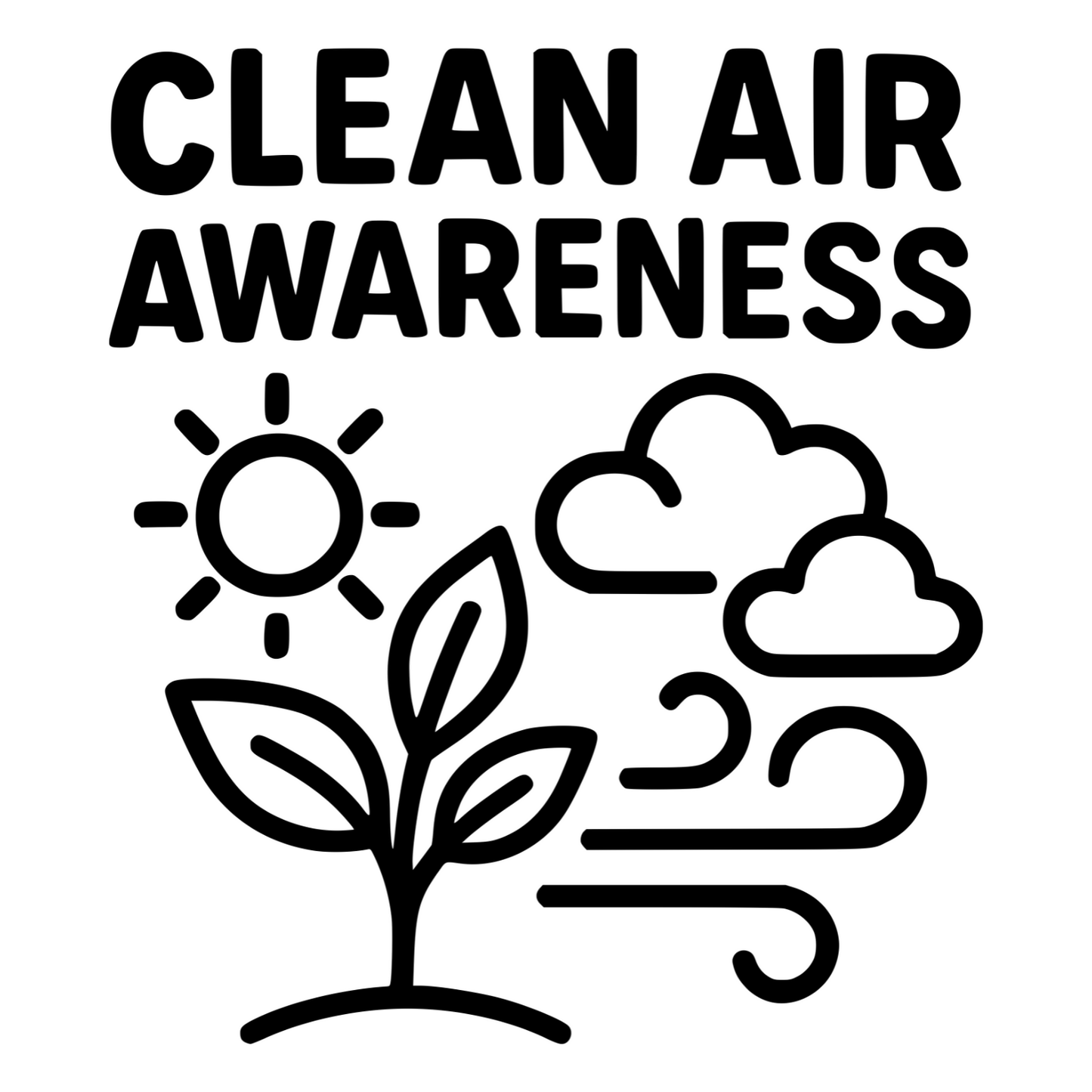Clean Air Awareness Sketch - Digital File - XCS Friendly Digital My Custom Designs PNG