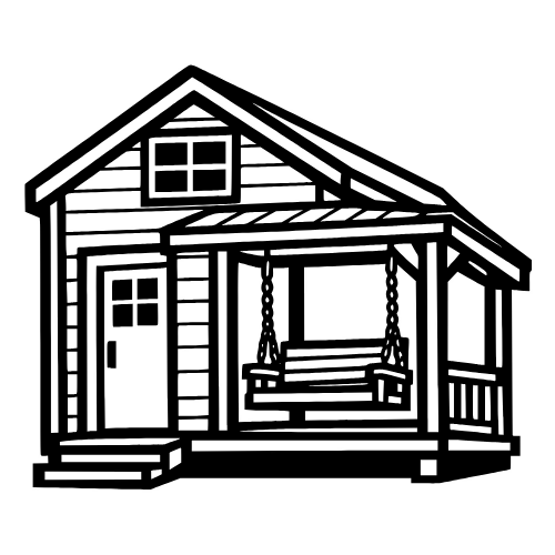 Tiny Home with Porch Swing - Vector Graphics - Digital File Digital My Custom Designs PDF