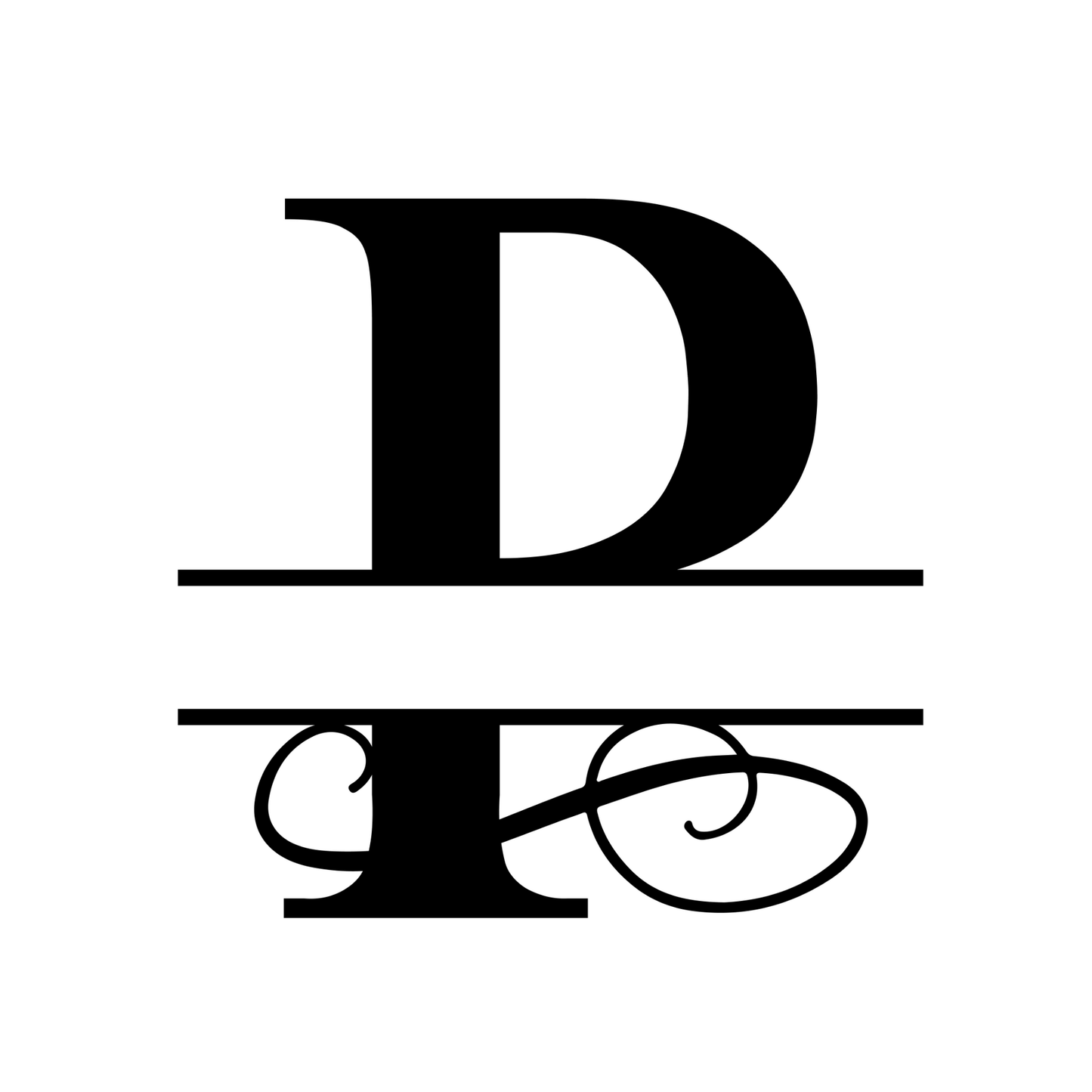 P - Monogram Vines Ornamental - Digital File Digital My Custom Designs ZIP File