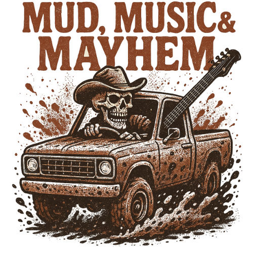 Urban Grunge Retro - Mud Music Mayhem - T Shirt Design - Digital File Digital My Custom Designs 300 DPI PNG