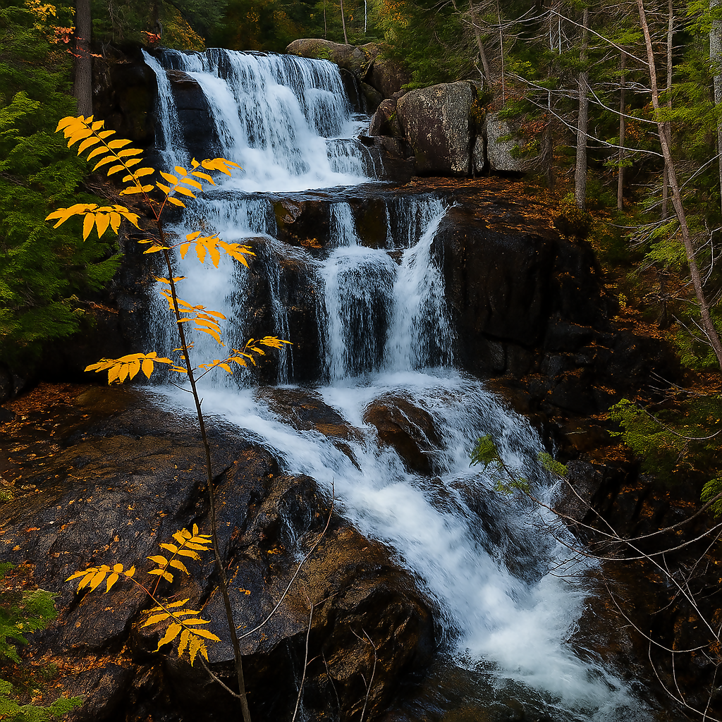 Katahdin Stream Falls - Baxter State Park - Maine United States - Rendered - Digital File Digital My Custom Designs PDF