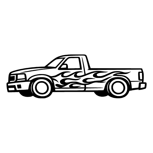 Truck with Flames Graphic - Vector Graphics - Digital File Digital My Custom Designs PDF