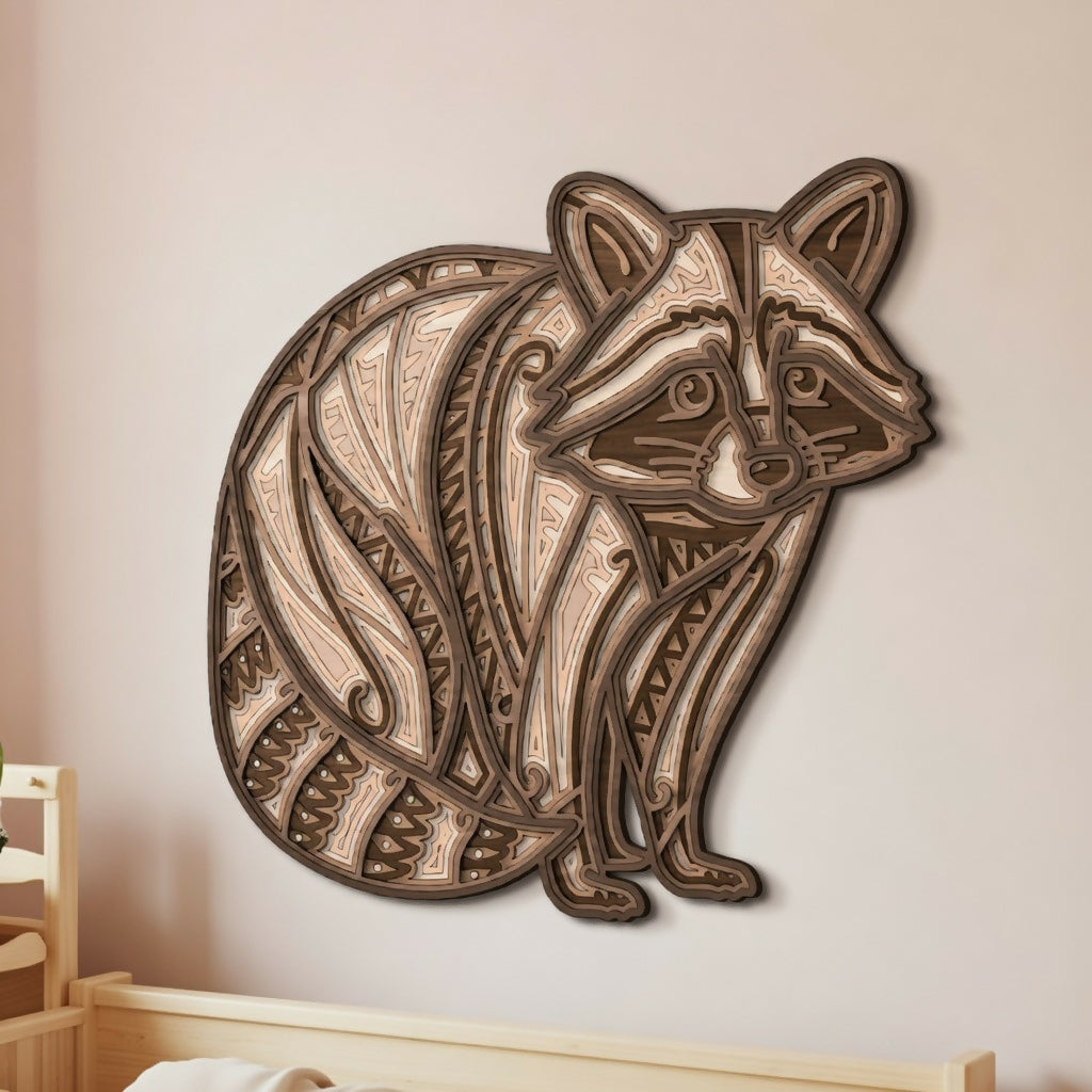 Raccoon - Layered Line Design - Digital File Digital My Custom Designs