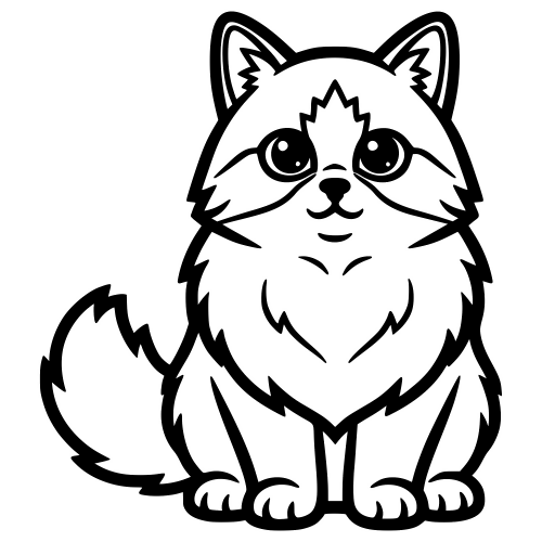 Ragdoll Cat Cartoon Outline - Digital File - XCS Friendly Digital My Custom Designs PDF