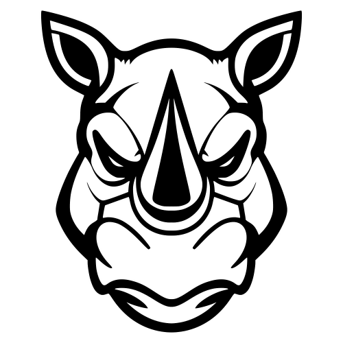 Rhino Face Mascot - Digital File - XCS Friendly Digital My Custom Designs PDF