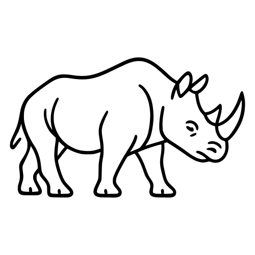 Rhino Outline Sketch - Digital File - XCS Friendly Digital My Custom Designs PDF