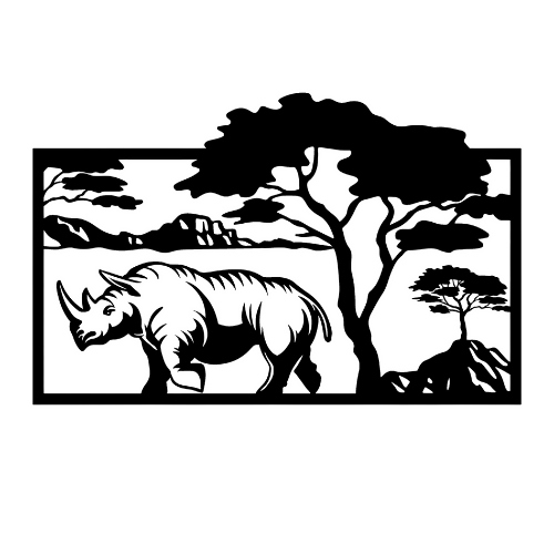 Rhino Tree - Wall / Home Decor - Digital File Digital My Custom Designs ZIP File