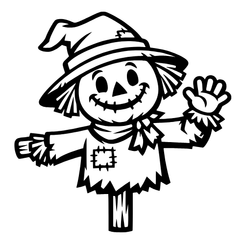 Cartoon Scarecrow Smiling - Vector Graphics - Digital File Digital My Custom Designs PDF