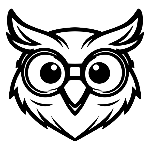 Cartoon Owl Face with Glasses - Digital File - XCS Friendly Digital My Custom Designs PDF