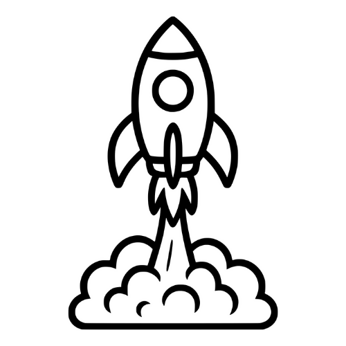 Cartoon Rocket Launch - Digital File - XCS Friendly Tumbler My Custom Designs PNG