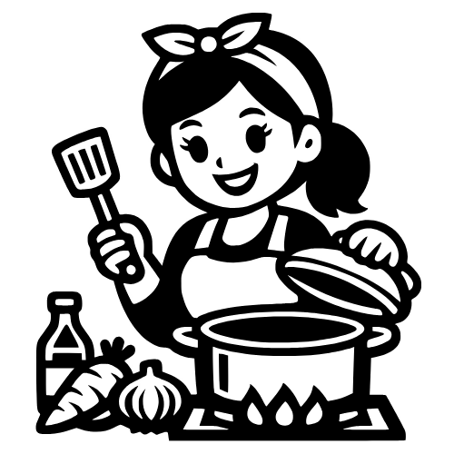 Mom Cooking Cartoon - Digital File - XCS Friendly