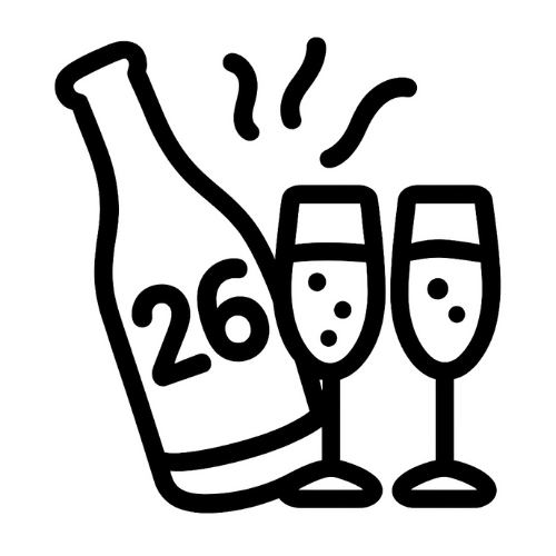 Birthday Champagne 26 - Digital File - XCS Friendly Tumbler My Custom Designs PNG