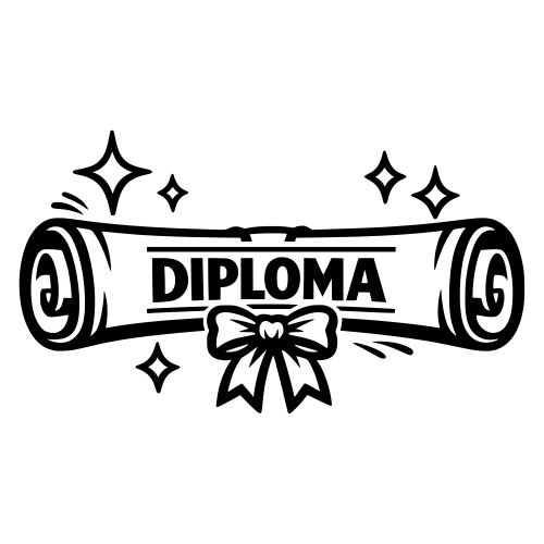 Diploma with Sparkles - Vector Graphics - Digital File Digital My Custom Designs PDF