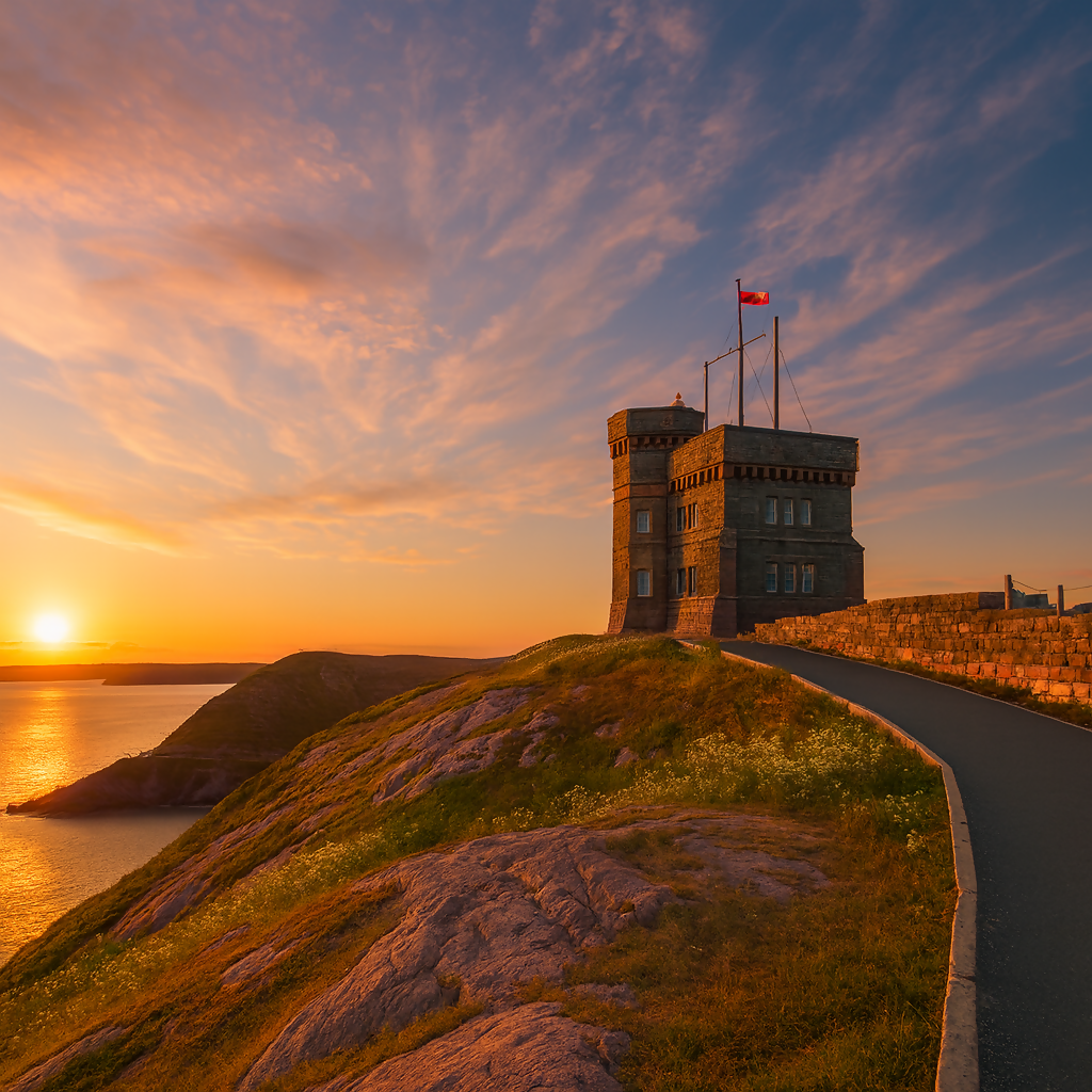 Cabot Tower Sunset - Signal Hill - Newfoundland and Labrador Canada - Rendered - Digital File Digital My Custom Designs PDF