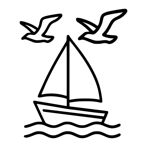 Seagulls Flying Over Boat - Digital File - XCS Friendly Digital My Custom Designs PDF
