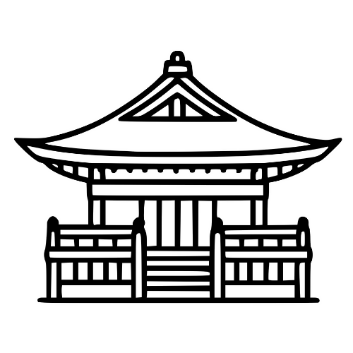 Shinto Shrine Sketch - Digital File - XCS Friendly Digital My Custom Designs PDF