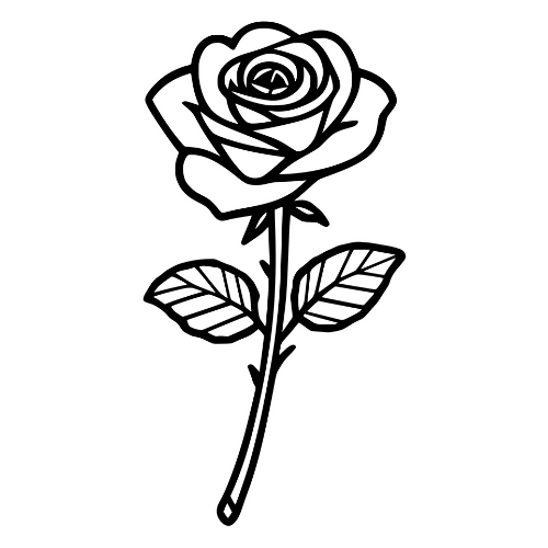 Single Rose Outline - Digital File - XCS Friendly Digital My Custom Designs PDF