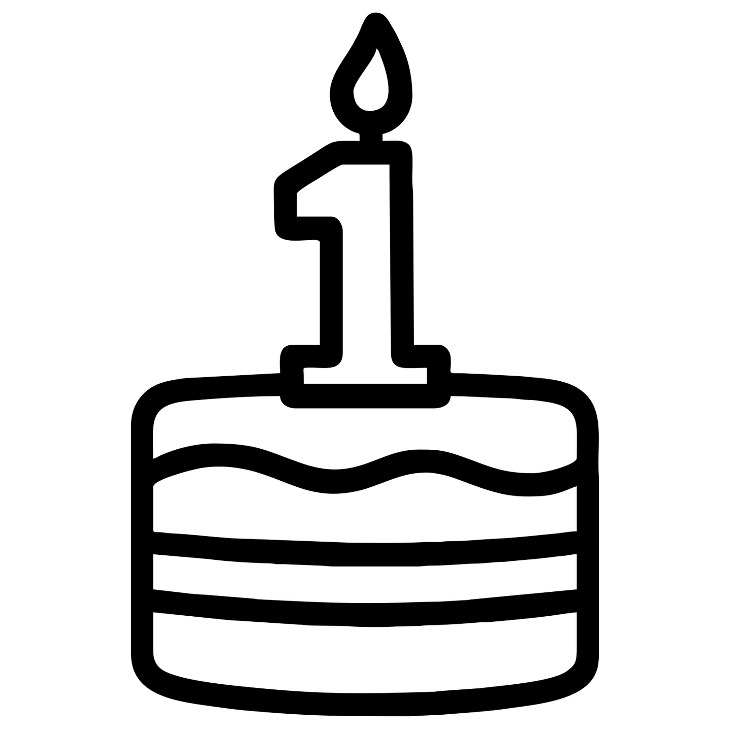 First Birthday Cake Sketch - Digital File - XCS Friendly Tumbler My Custom Designs PNG