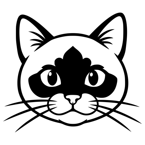 Snowshoe Cat Cartoon - Digital File - XCS Friendly Digital My Custom Designs PDF