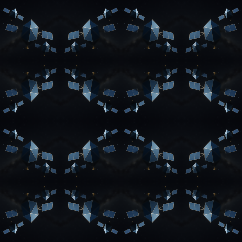 Space and Cosmic - 3D Prism Shaped Satellites Floating In Space - Pattern - Digital file Digital My Custom Designs PDF