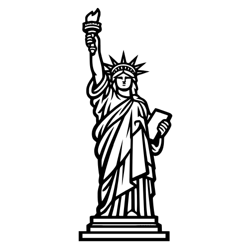 Statue of Liberty Outline - Digital File - XCS Friendly Digital My Custom Designs PDF