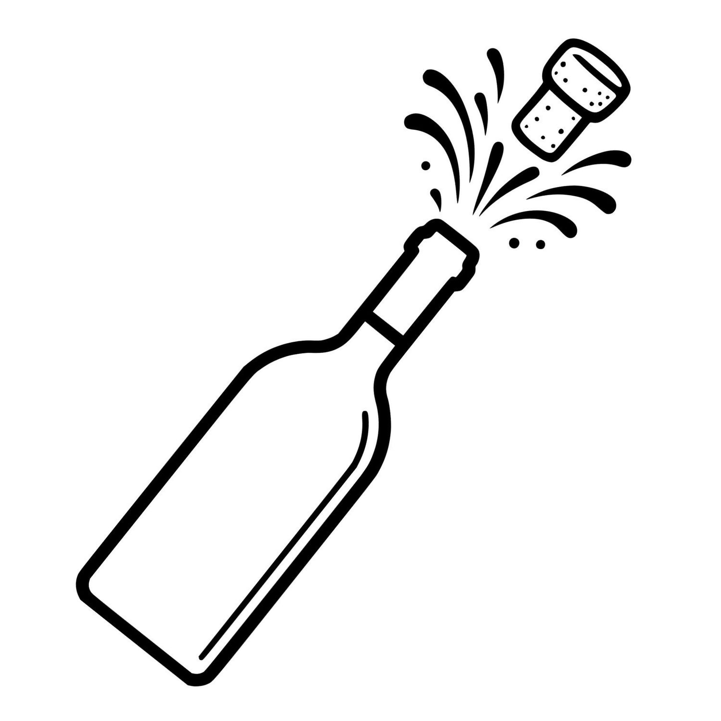 Wine Cork Popping - Digital File - XCS Friendly Tumbler My Custom Designs PNG