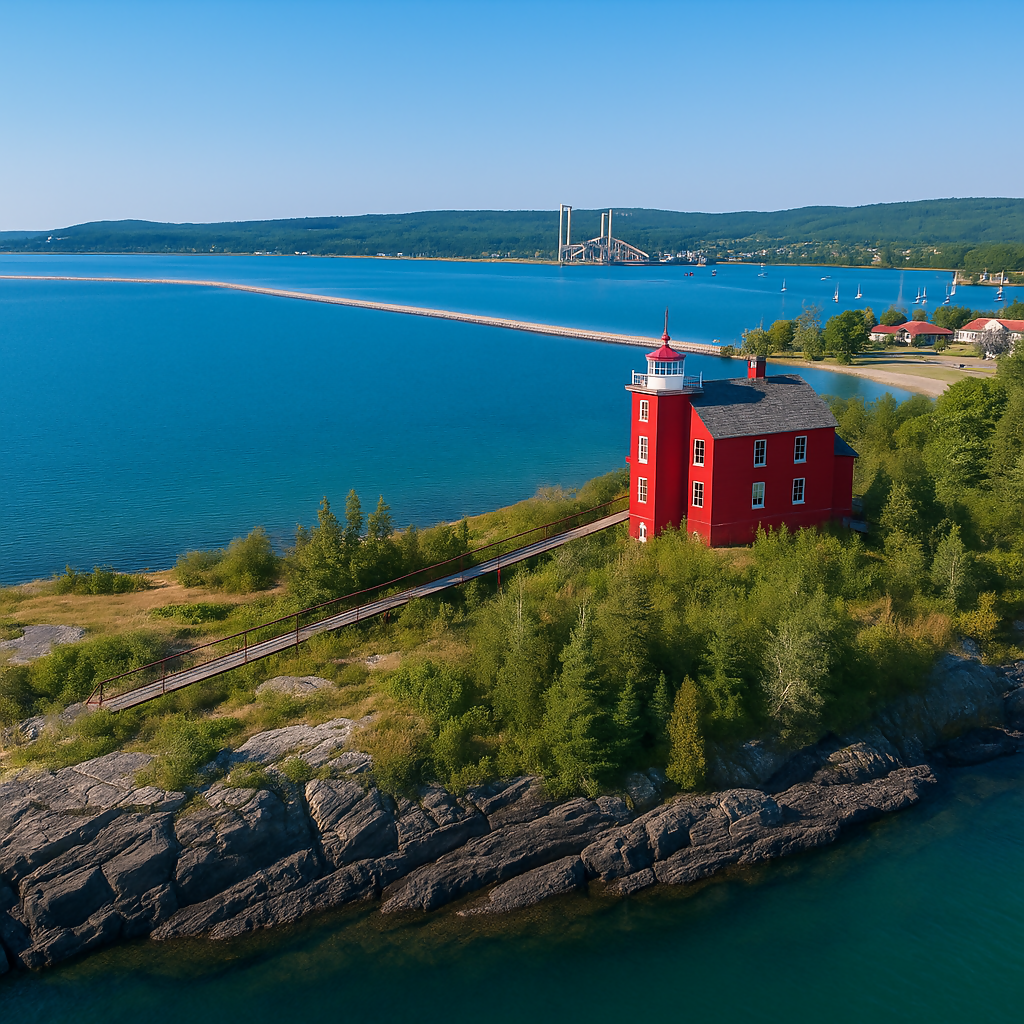 Marquette Harbor Lighthouse - Michigan United States - Rendered - Digital File Digital My Custom Designs PDF