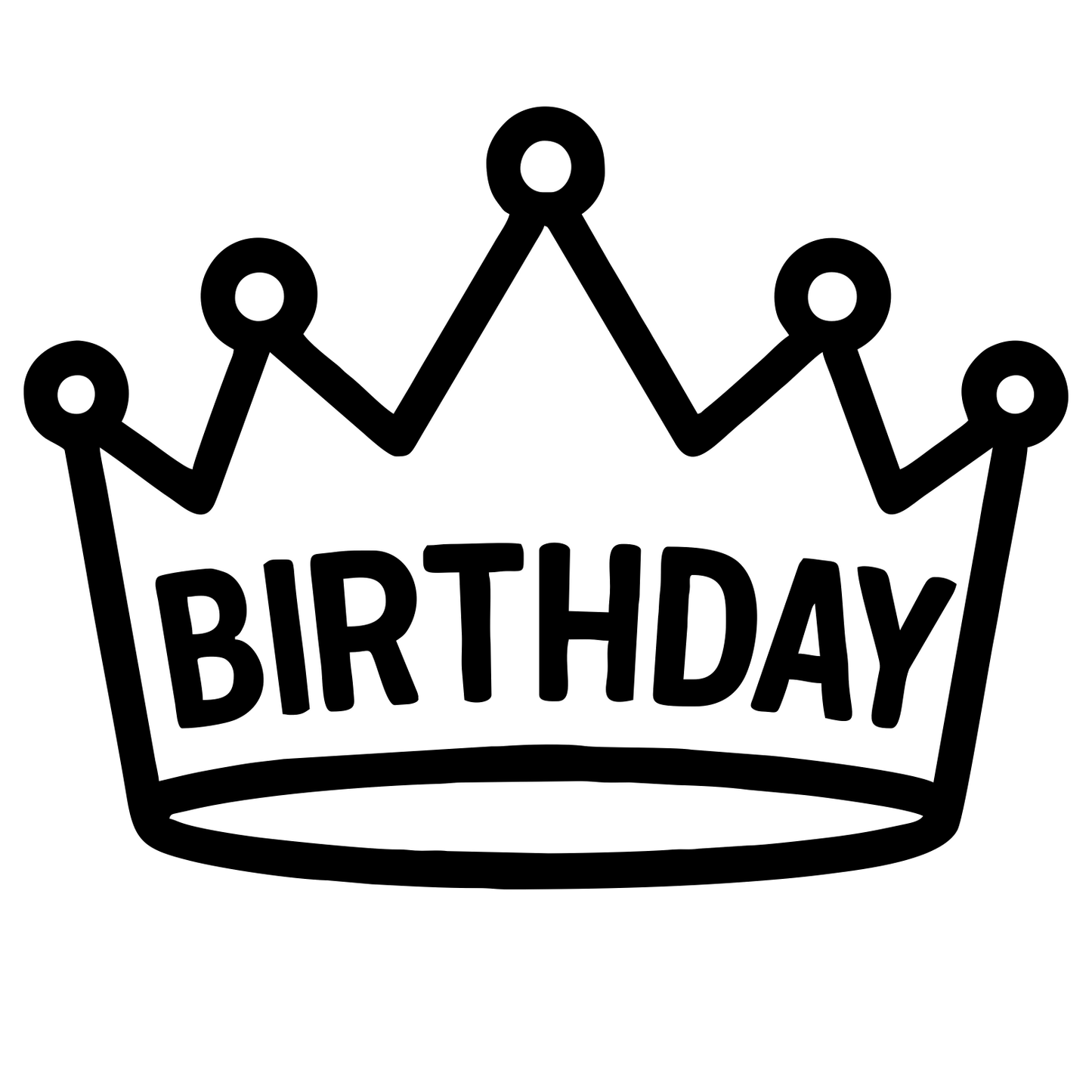 Birthday Crown Sketch - Digital File - XCS Friendly Tumbler My Custom Designs PNG